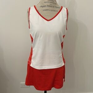 Vintage Red & White Tennis Tank with Matching Skort 🎾
